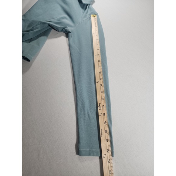 Patagonia Womens Large Blue Organic Cotton Blend Long Sleeve Polo Shirt V-Neck - Picture 4 of 8